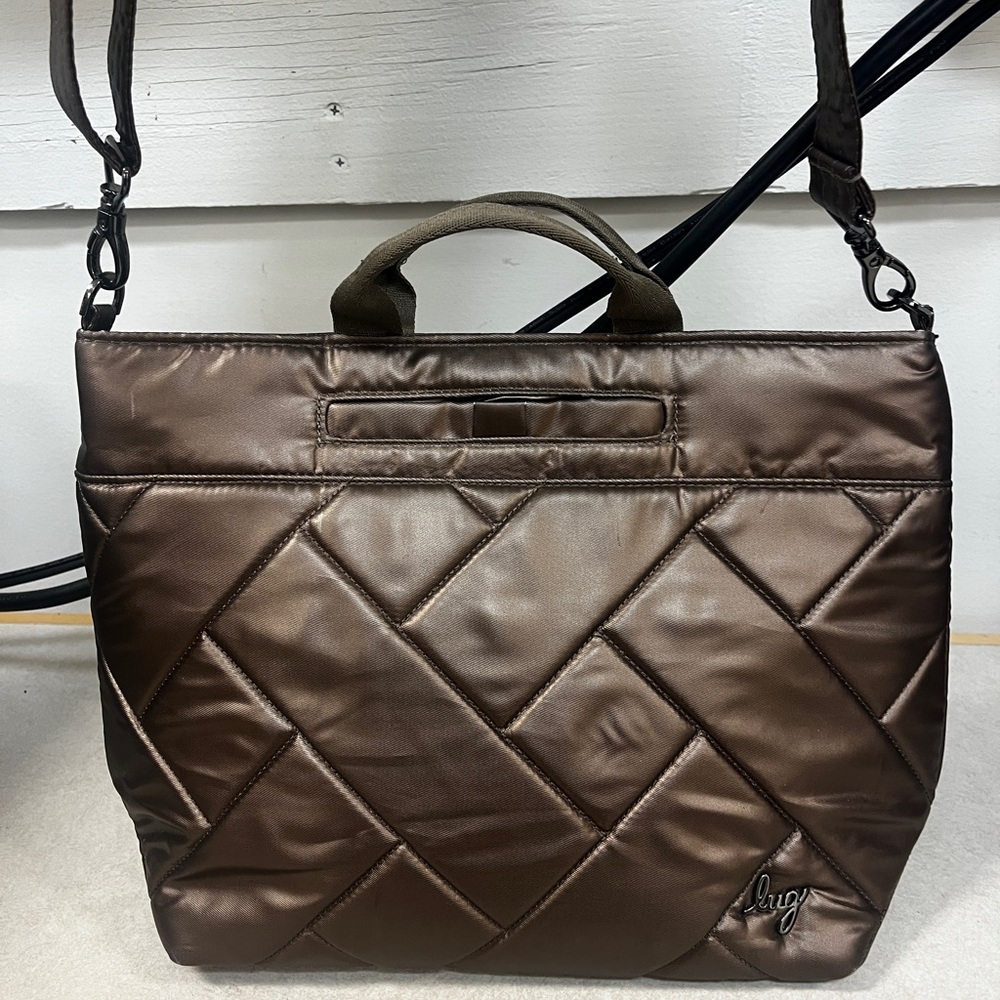 Lug Bag Set - Quilted Chocolate Brown Tenor Crossbody Bag with Matching Pouches - Picture 2 of 11